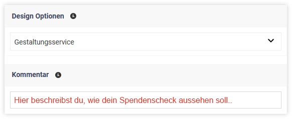 Spendenscheck Gestaltungsservice