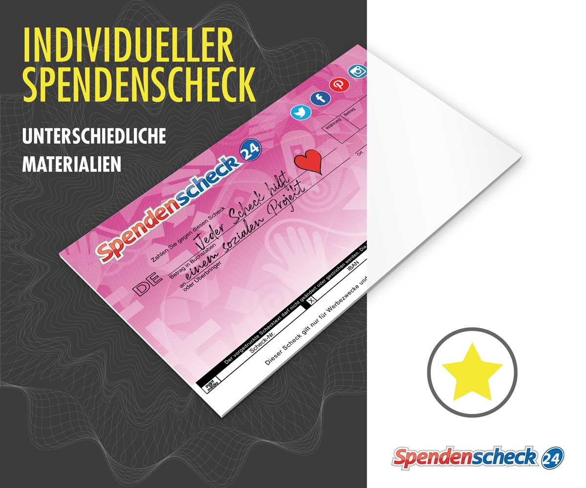 Spendenscheck Vorlage individuell Spendenscheck Vorlage individuell