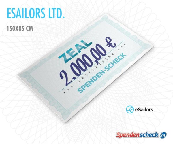 Spendenscheck Vorlage eSailors Ltd