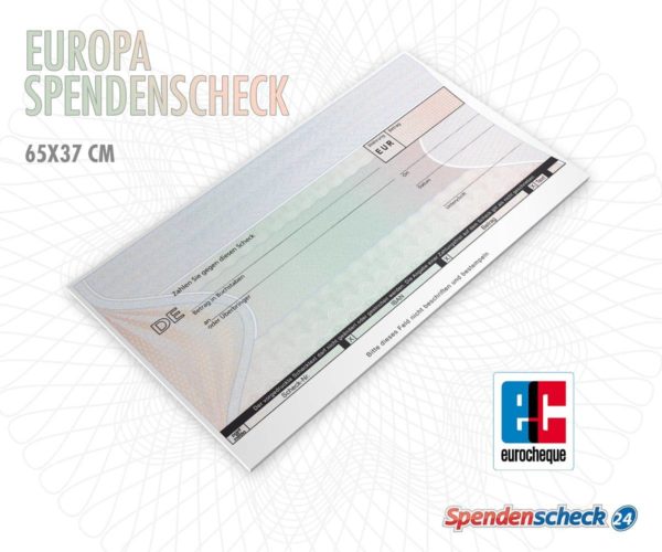 Spendenscheck Vorlage Europascheck