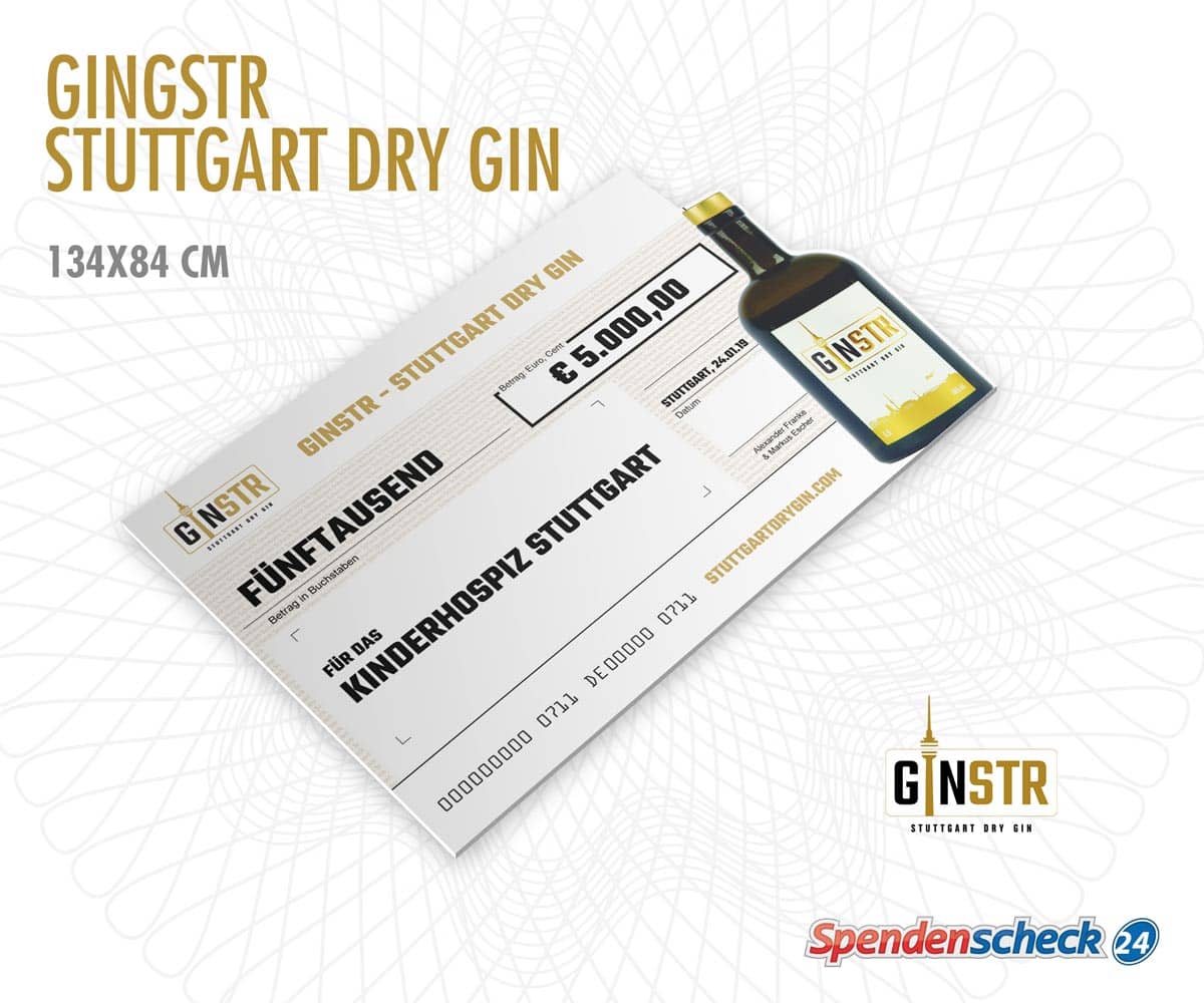 Spendenscheck Vorlage Gingstr Stuttgart dry gin Spendenscheck Vorlage Gingstr Stuttgart dry gin