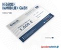 Spendenscheck Vorlage Hegerich Immobilien GmbH