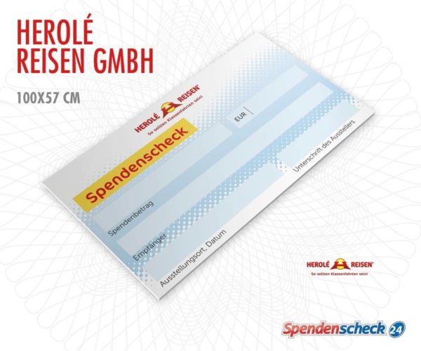 Spendenscheck Vorlage Herolé Reisen GmbH