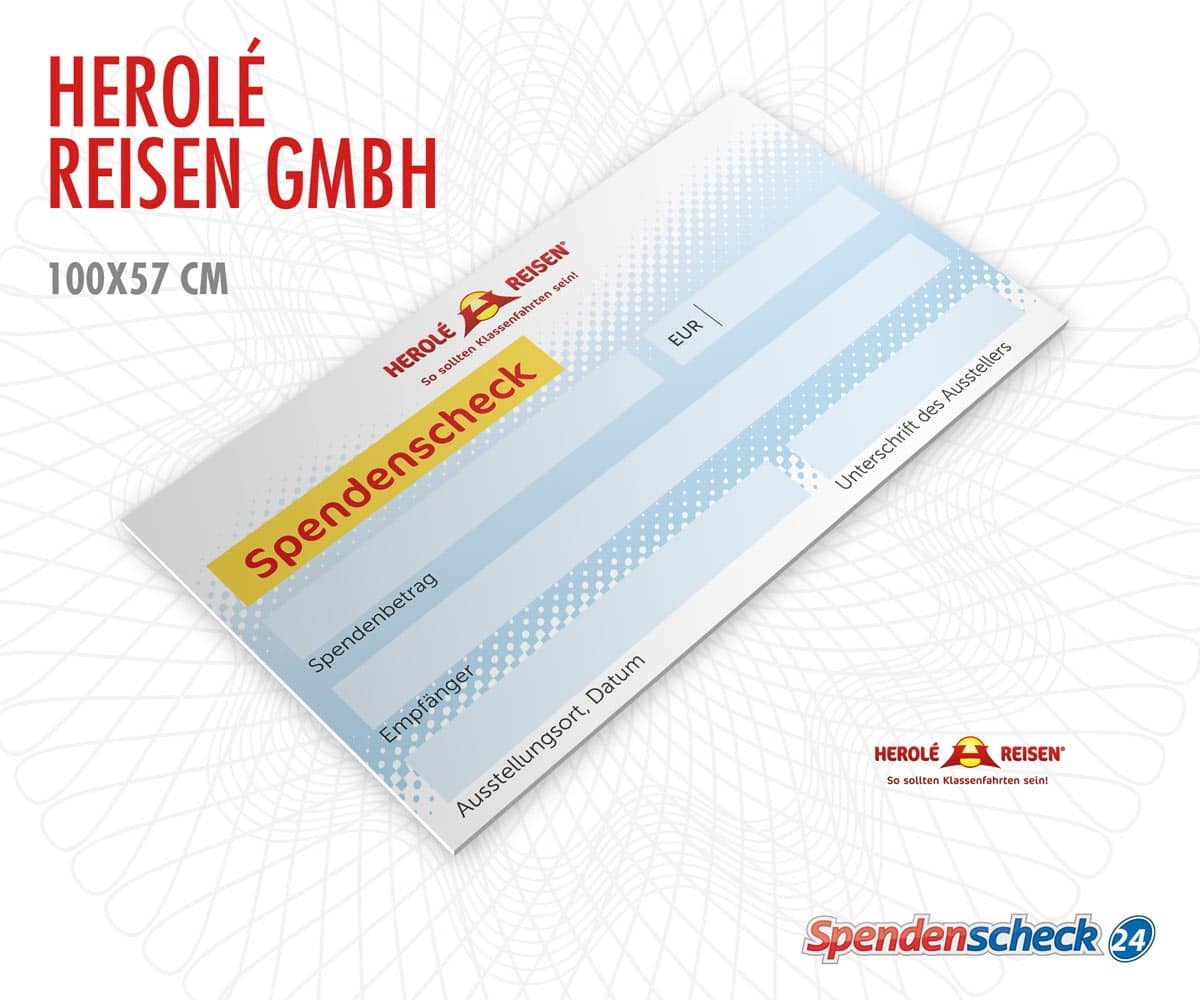 Spendenscheck Vorlage Herolé Reisen GmbH Spendenscheck Vorlage Herolé Reisen GmbH