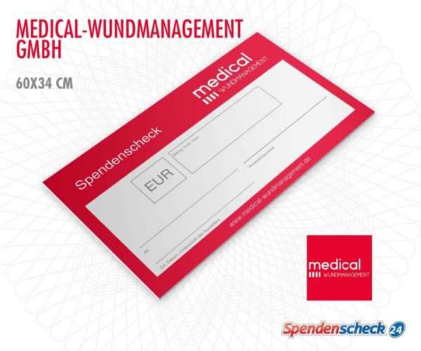 Spendenscheck Vorlage medical wundermanagement GmbH
