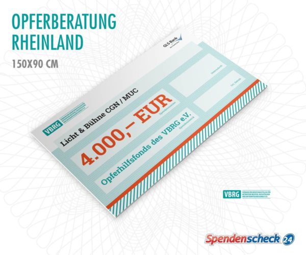 Spendenscheck Vorlage Opferberatung Rheinland