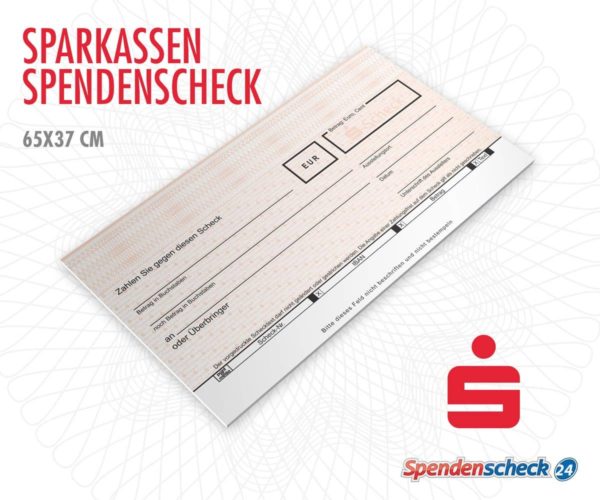 Spendenscheck Vorlage Sparkassenscheck