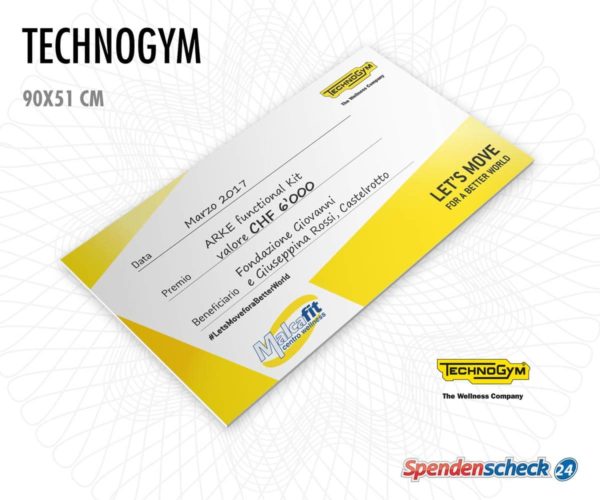 Spendenscheck Vorlage Technogym