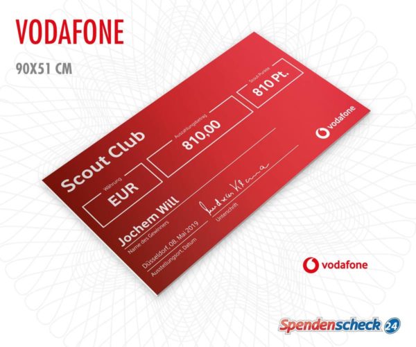 Spendenscheck Vorlage Vodafone