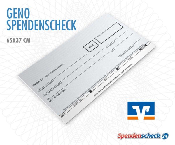 Spendenscheck Vorlage Volksbank Genoscheck