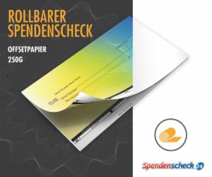 Rollbarer Spendenscheck