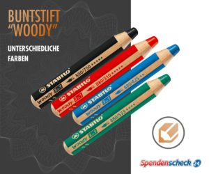 Spendenscheck Buntstift "Woody"