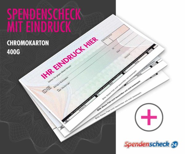 Spendenscheck mit Eindruck