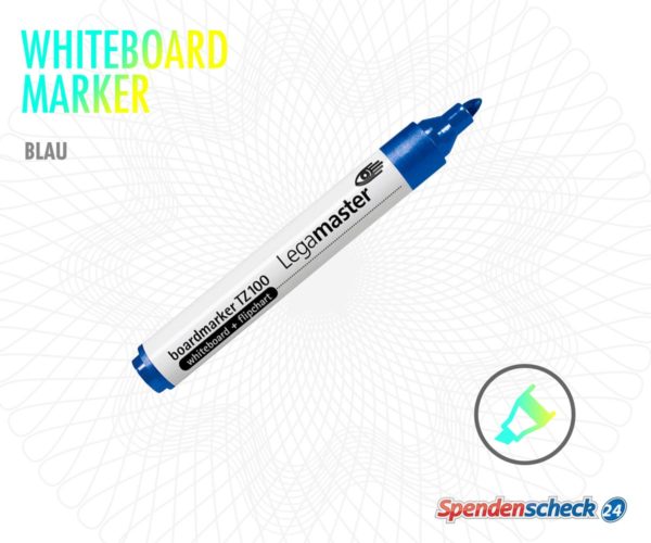 Spendenscheck Whiteboard Marker Blau