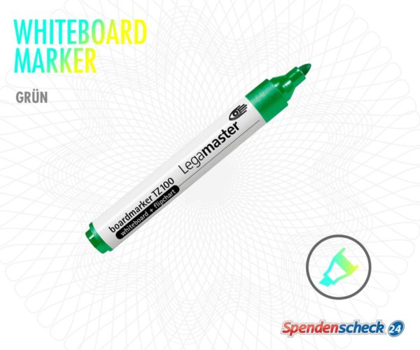 Spendenscheck Whiteboard Marker Grün