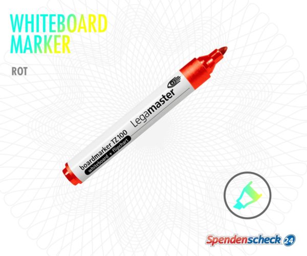 Spendenscheck Whiteboard Marker Rot
