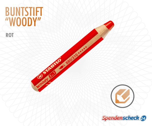 Spendenscheck - Buntstift "Woody" Rot