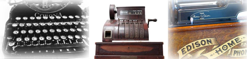 Symbole für die Funktion des Staates als 'registrierapparat' wie z.B. die Schreibmaschine, die Registrierkasse, der Ohonograph Edisons.