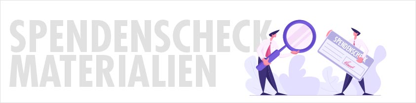 Spendenscheck Materialien