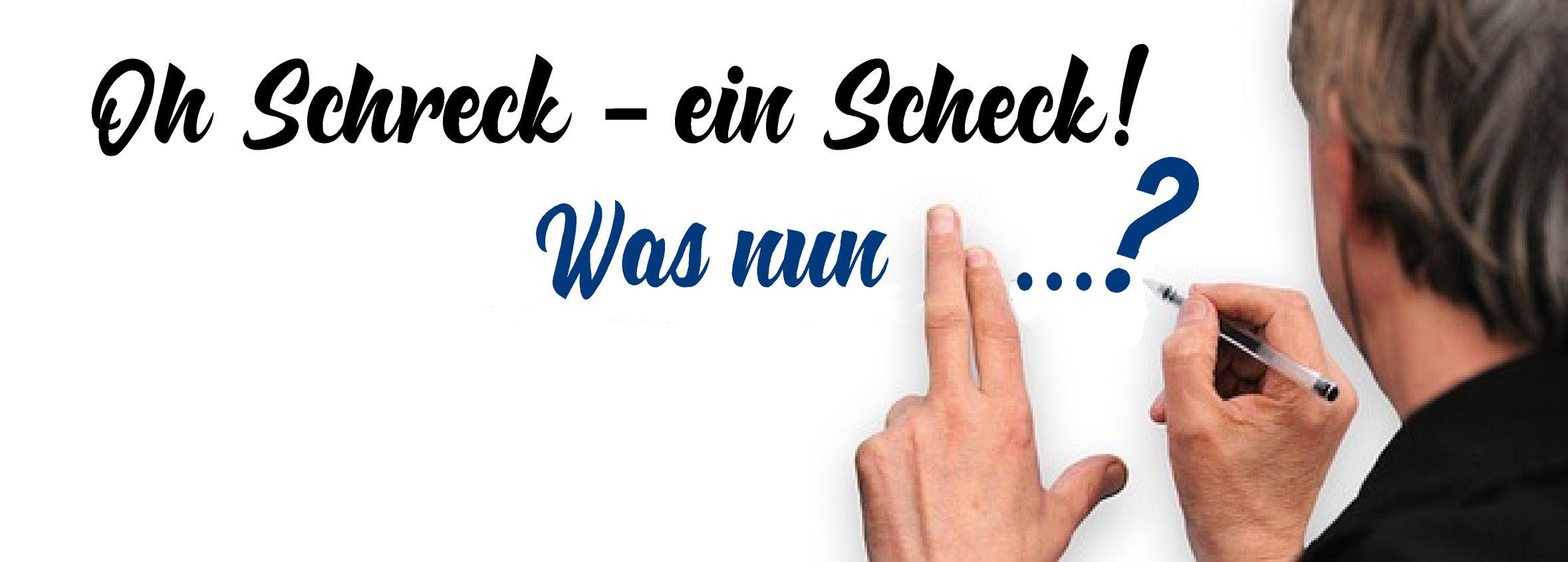 Ein großes Fragezeichen: Wie füllt man einen Schecks aus? Wie löst man ihn ein?