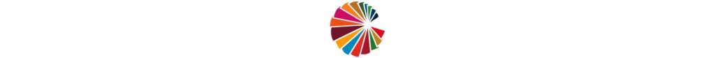 Farbpunkte in den 17-Ziele-Faben der UN-Agenda 2030 unterbrechen jeweils die Textabschnitte