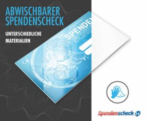 Spendenscheck abwischbar